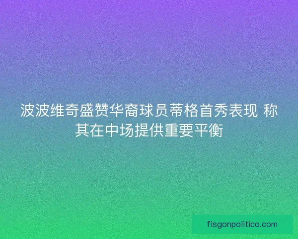 波波维奇盛赞华裔球员蒂格首秀表现 称其在中场提供重要平衡