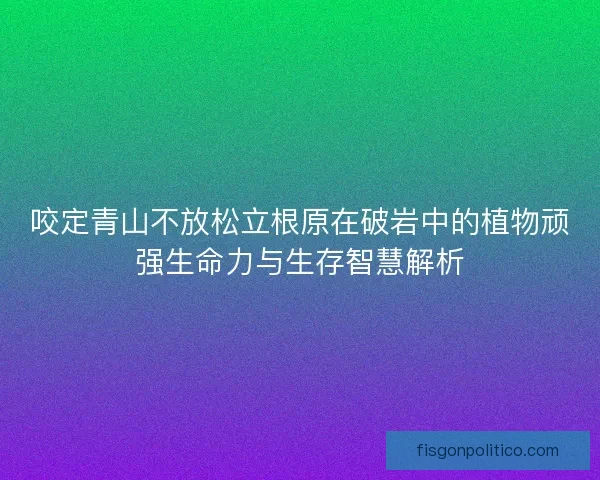 咬定青山不放松立根原在破岩中的植物顽强生命力与生存智慧解析